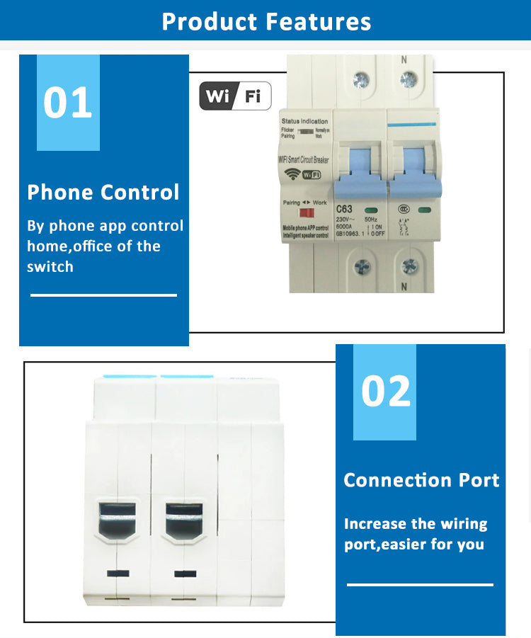 63A WiFi 2P Circuit Breaker
