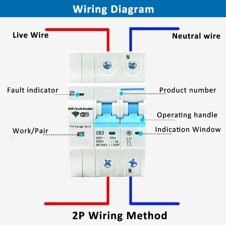 63A WiFi 2P Circuit Breaker