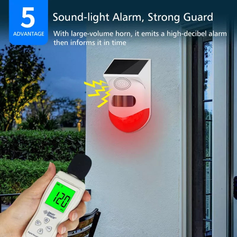 Outdoor PIR sensor with solar power