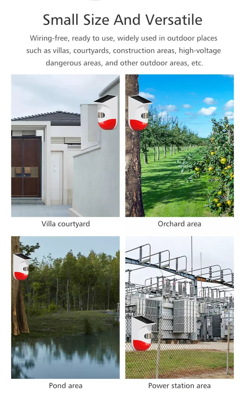 Outdoor PIR sensor with solar power