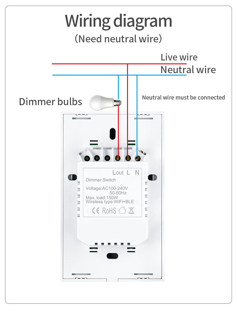 Dimmer light wall switch