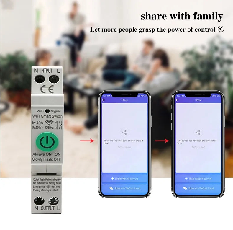 40A WiFi 1P+N switch