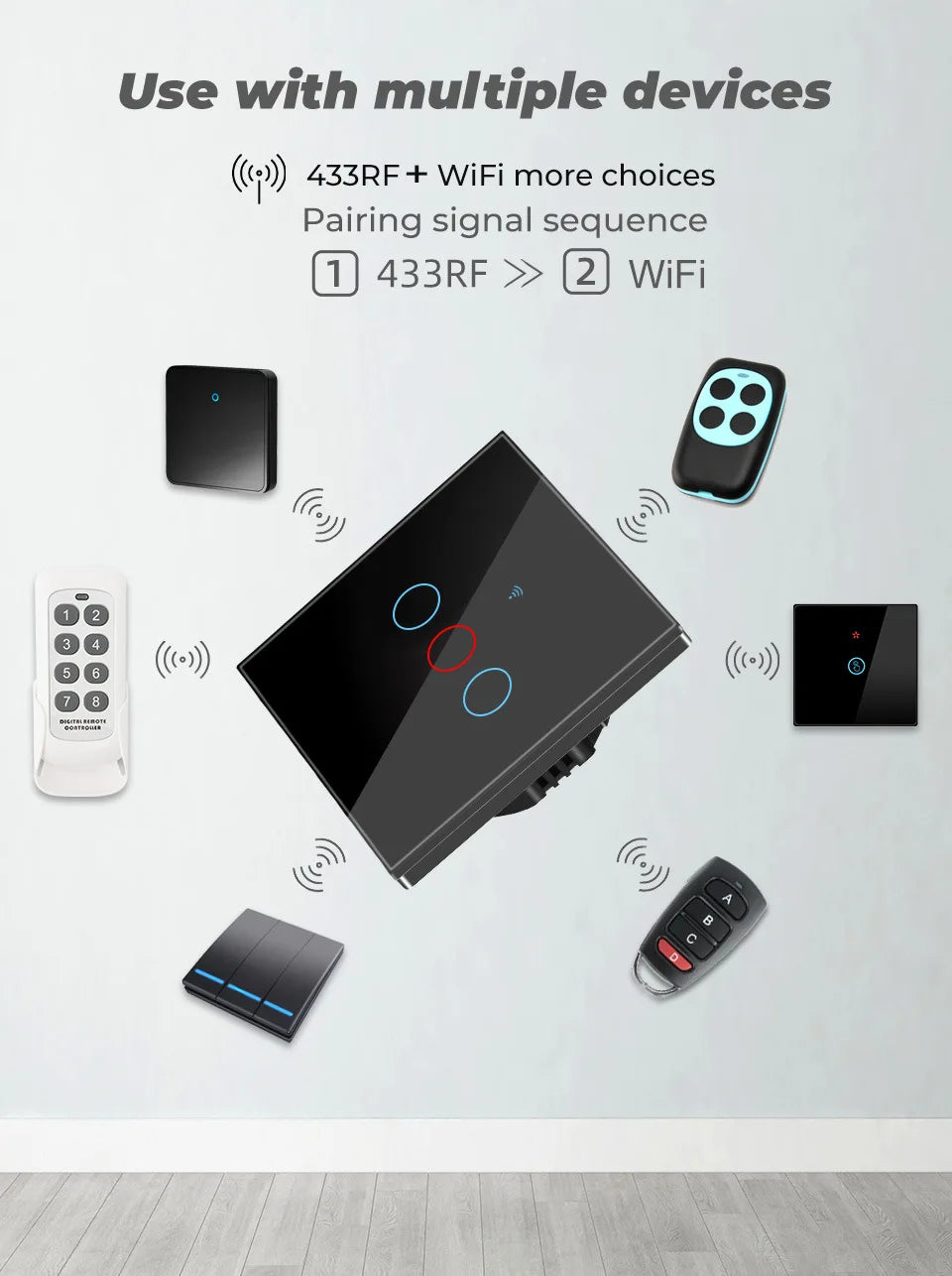 Gang light wall switch (1/2/3/4 gang)