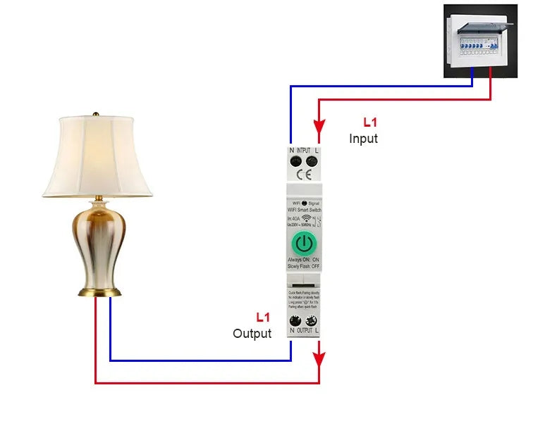 40A WiFi 1P+N switch