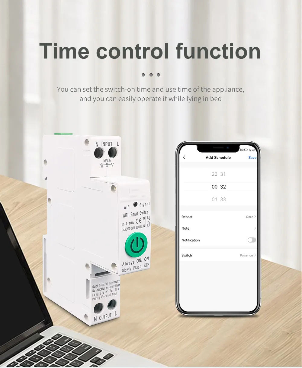 40A WiFi 1P+N switch
