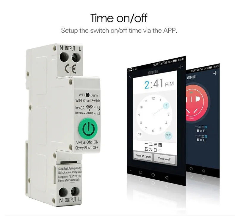40A WiFi 1P+N switch