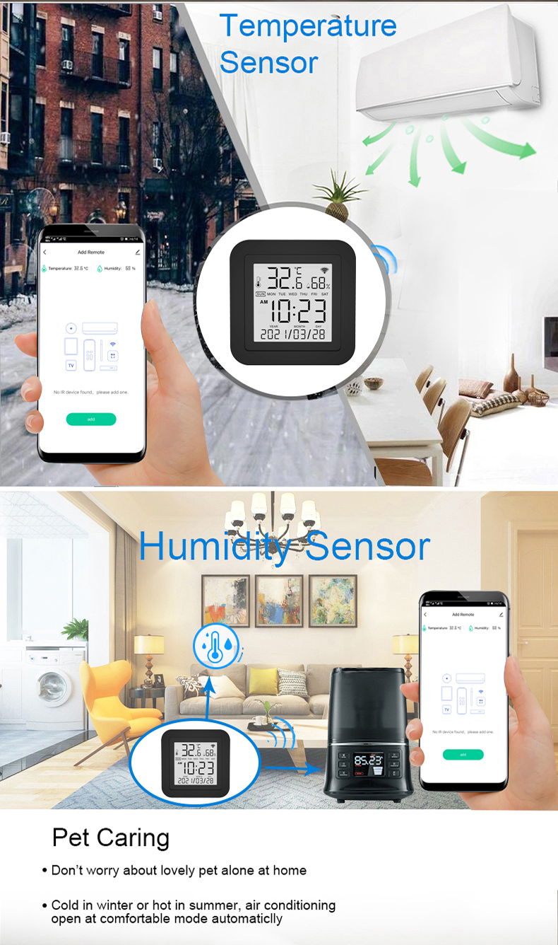InfraRed remote control with screen for temperature & humidity