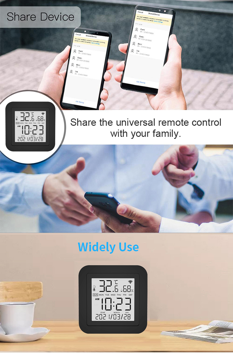InfraRed remote control with screen for temperature & humidity
