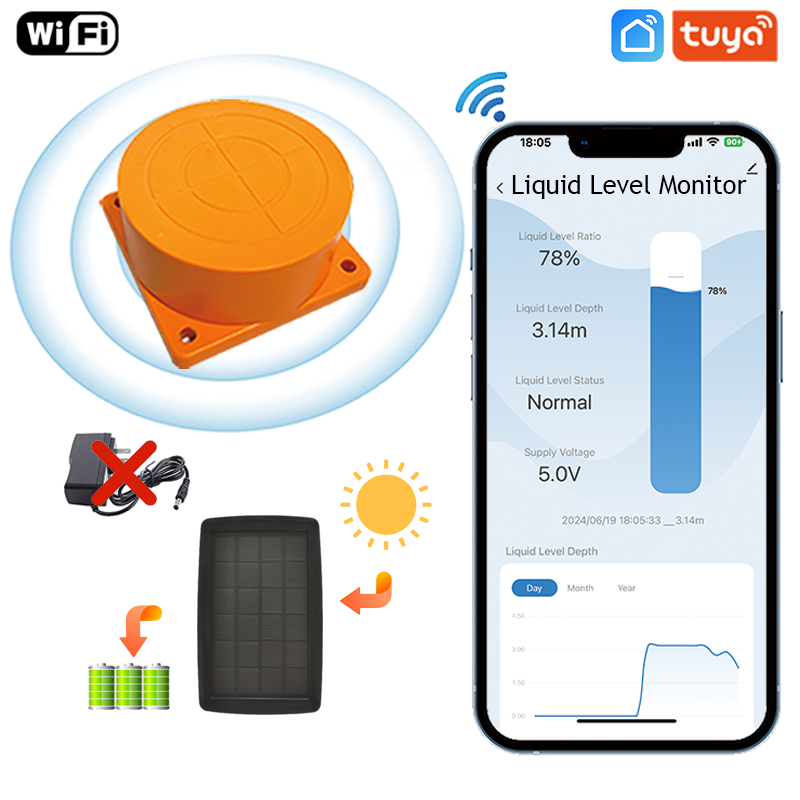 WiFi Liquid level Monitor with Solar